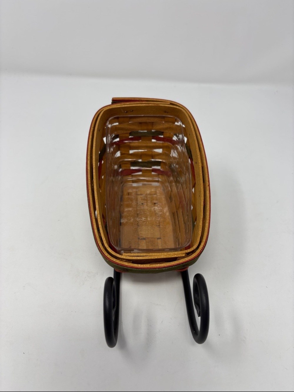 Longsberger | Woven Wooden Decorative Cart in Natural Brown basket 1999